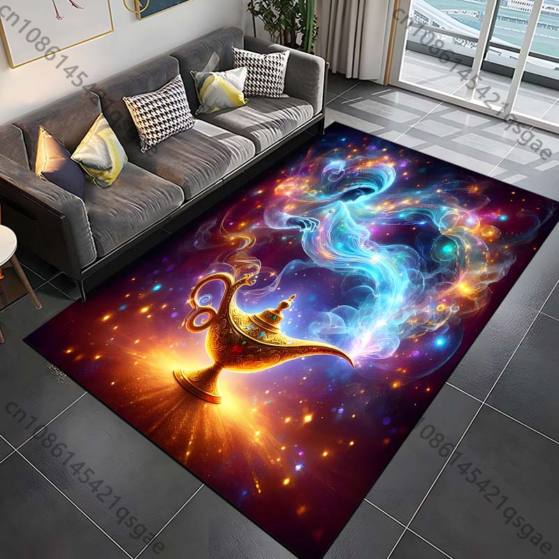Mythology Story Wishing Lamp Pattern Carpets for Bedroom Living Room Sofa Mat Creative Door Mat Area Rug Home Decor Large Size