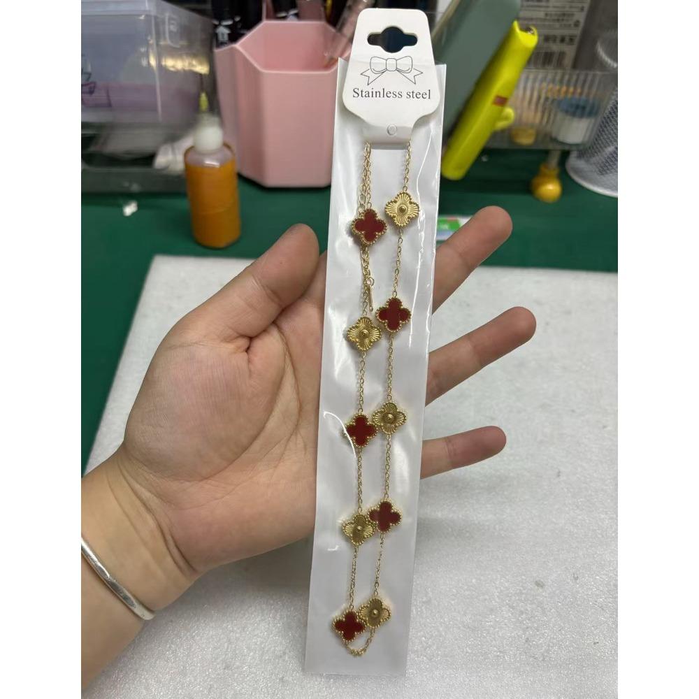 Ten Flower Necklace Double-Sided Four-Leaf Clover Clavicle Chain High-End Women's Necklace