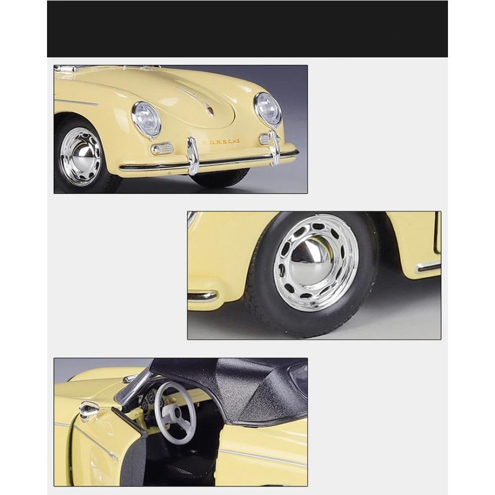 WELLY 1/24 Porsche 356A Speedster Classic Vintage Car Alloy Scale Car Model Diecast Metal Static Children Toy Car Vehicles Gifts