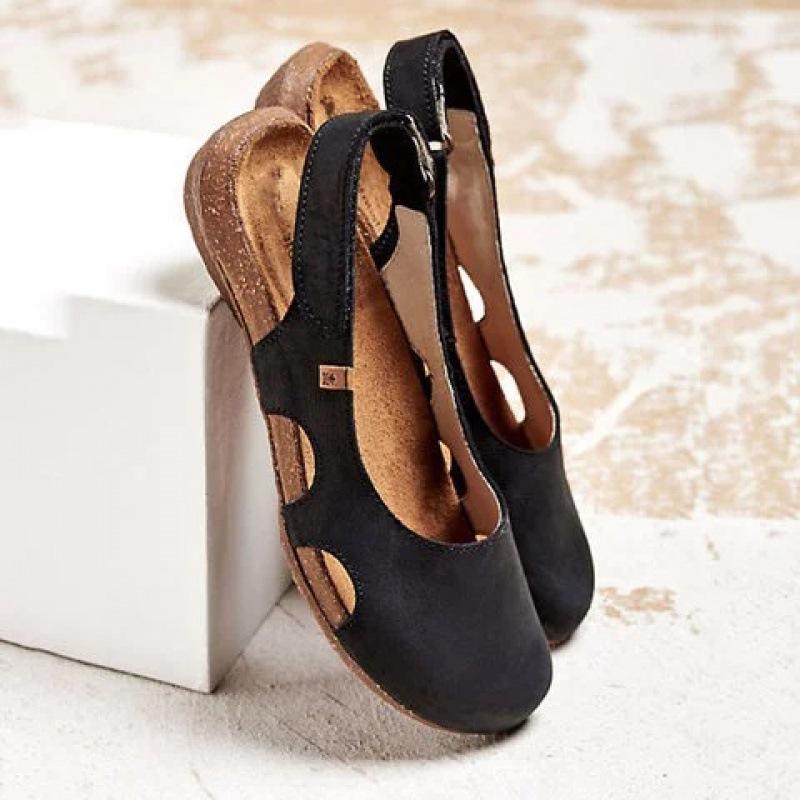 Spring and Autumn New  Shoes Single Shoes Large Size Bag Head Empty  Flat Sandals