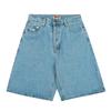 Cross-border European and American Trendy Brand Alcatraz Letter Logo Printing Washed Denim Shorts Men's and Women's High  Straight Five-point Pants