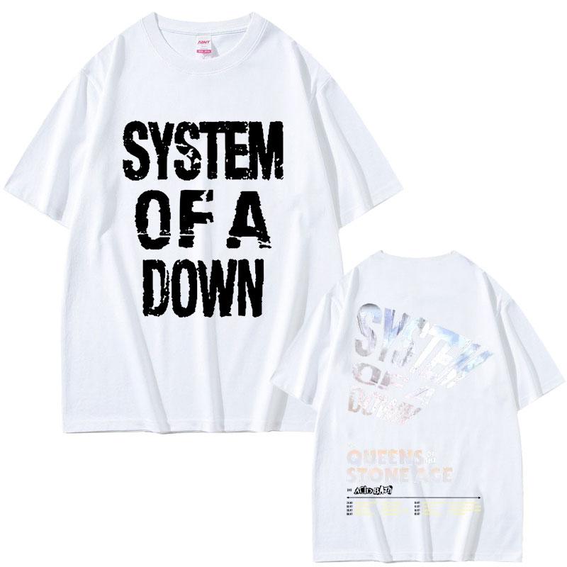 2025 Summer Limited System of A Down Tour 2026 Men Women Rock Vintage Oversized Mens Leisure Cotton Short Sleeve Tshirts