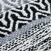 Tapis salon en coton esprit ethnique noir blanc 190x290