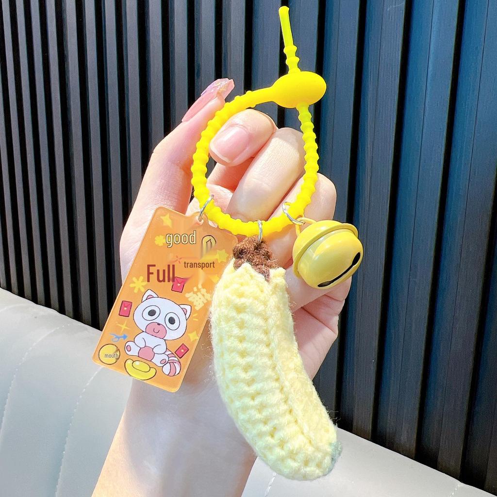 Hand-Woven Plush Persimmon Good Luck Keychain Pendant