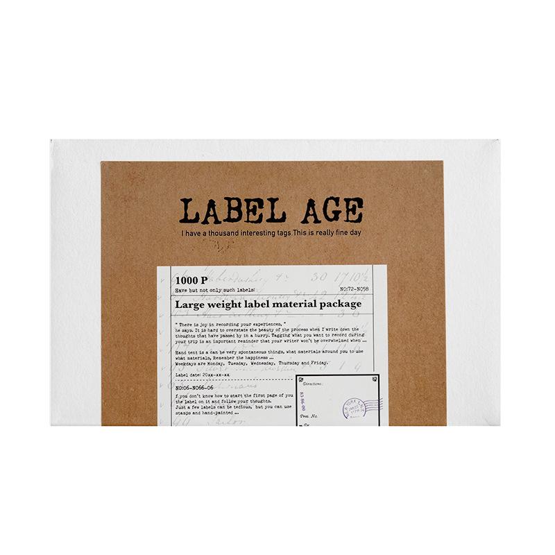 1000 pcs vintage era label stickers boxed large capacity material bag Label Pocket decor collage Scrapbooking accessories