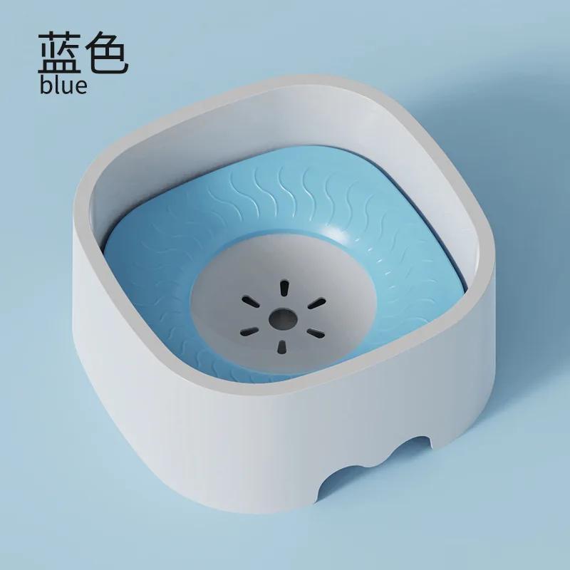 

Plastic Cat Water Bowl Drinking Water Floating Bowl Non-Wetting Mouth Cat Bowl Without Spill Drinking Water Dispenser Dog Bowls синий