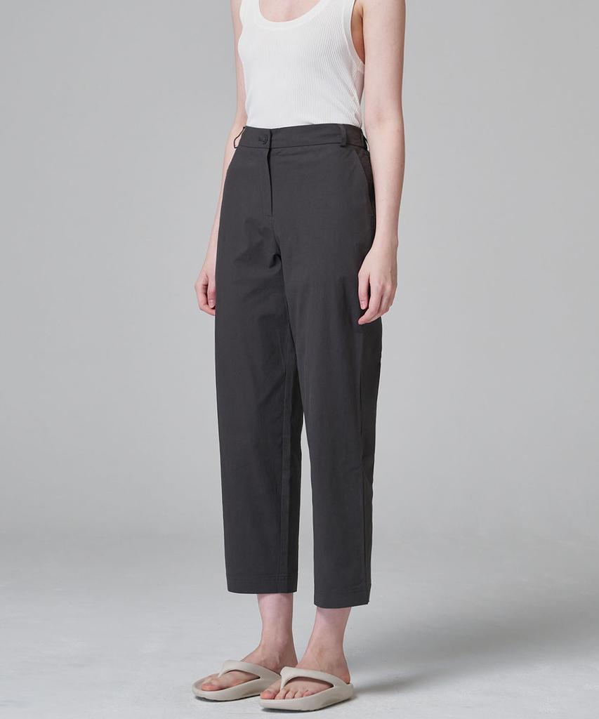 MALOUPE 2124 Summer Crop Lightweight Cotton Pants (Dark Gray)