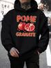 Pome Granate Fresh Fruit Printing Men Hoodies Hip Hop Loose Man Hoody Autumn Fleece Streetwear Casual Pocket Male Clothing
