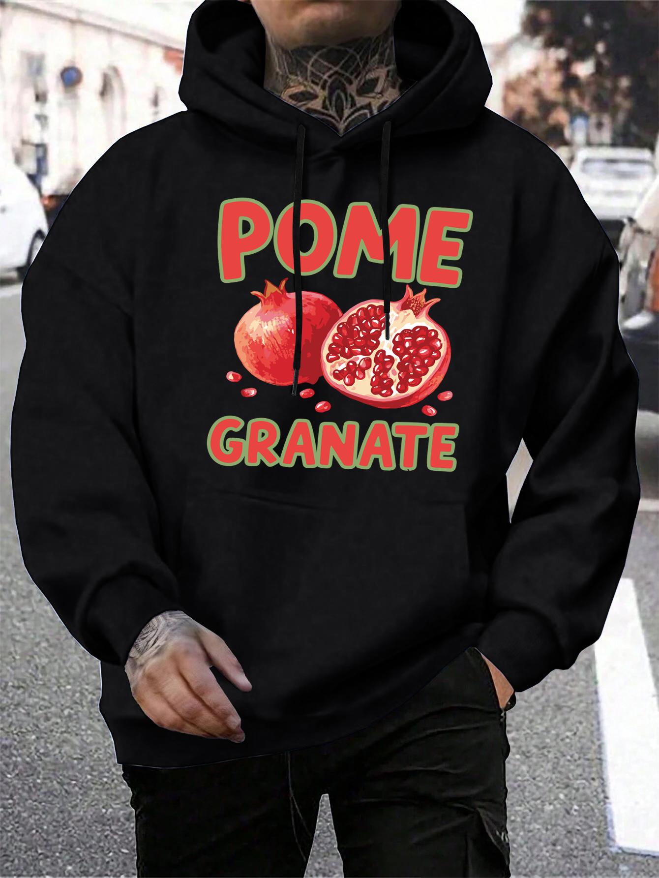 

Pome Granate Fresh Fruit Printing Men Hoodies Hip Hop Loose Man Hoody Autumn Fleece Streetwear Casual Pocket Male Clothing 3XL