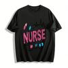 Glitter NURSE Print Casual Top Medical Themed Tee Pure Cotton T-shirt