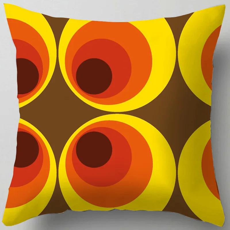 

Orange Geometric Pillowcase Modern Home Decor Living Room Office Sofa Cushion Cover 16x16Inch