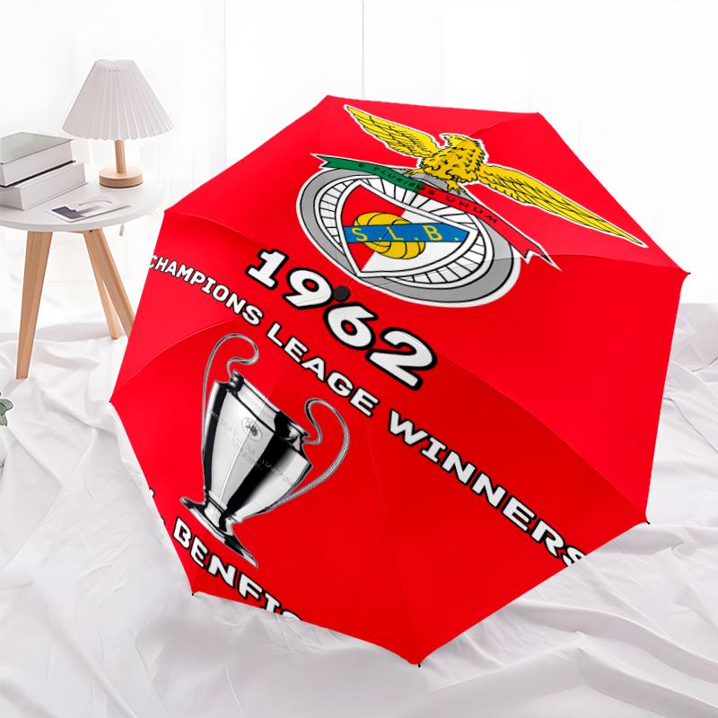 Printed Sport Lisboa e BenficaPrinted Folding Umbrella,Outdoor,Leisure,And Travel Umbrella,Durable Umbrella Fabric,Birthday And Holiday Gift
