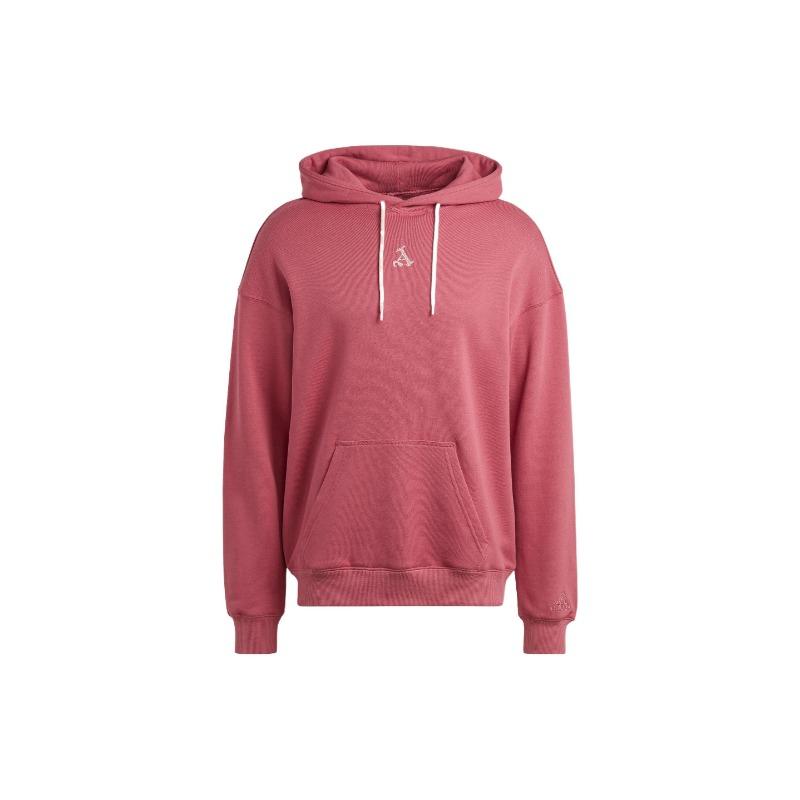 Adidas Solid Color Logo Hoodie Men Hoodies Rock-Pink HT4457