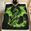 Dark Dragons Print Flannel Blanket, High Quality Comfortable for All Seasons, Home Decor, Warmth and Comfort