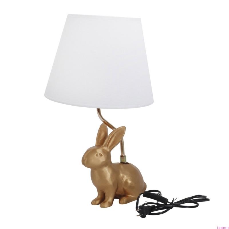 Elegant Rabbits Table Lamps with Retro Design Artistic Bedside Light for Bedroom Nightstand and Living Room Decorating