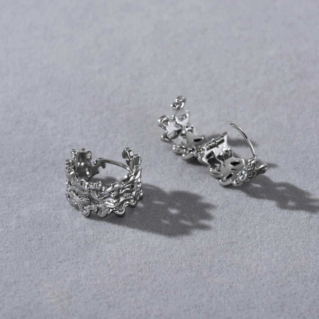 Simple Niche Design Irregular Texture Ear Buckles Earrings Cold Wind High-Grade Light Luxury Temperament Earrings