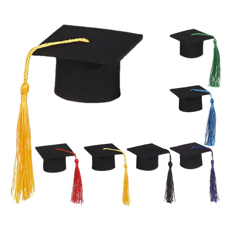 

Graduation Hat Toppers 7X Graduation Wine Bottle Toppers With Tassels Photo Props Miniature Hat For School College Kindergarten China Mainland