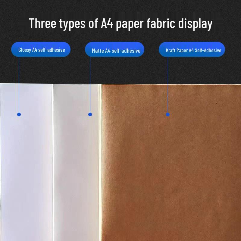 A4 Dark Kraft Self-Adhesive Label Paper with Strong Matte Backing Stickers