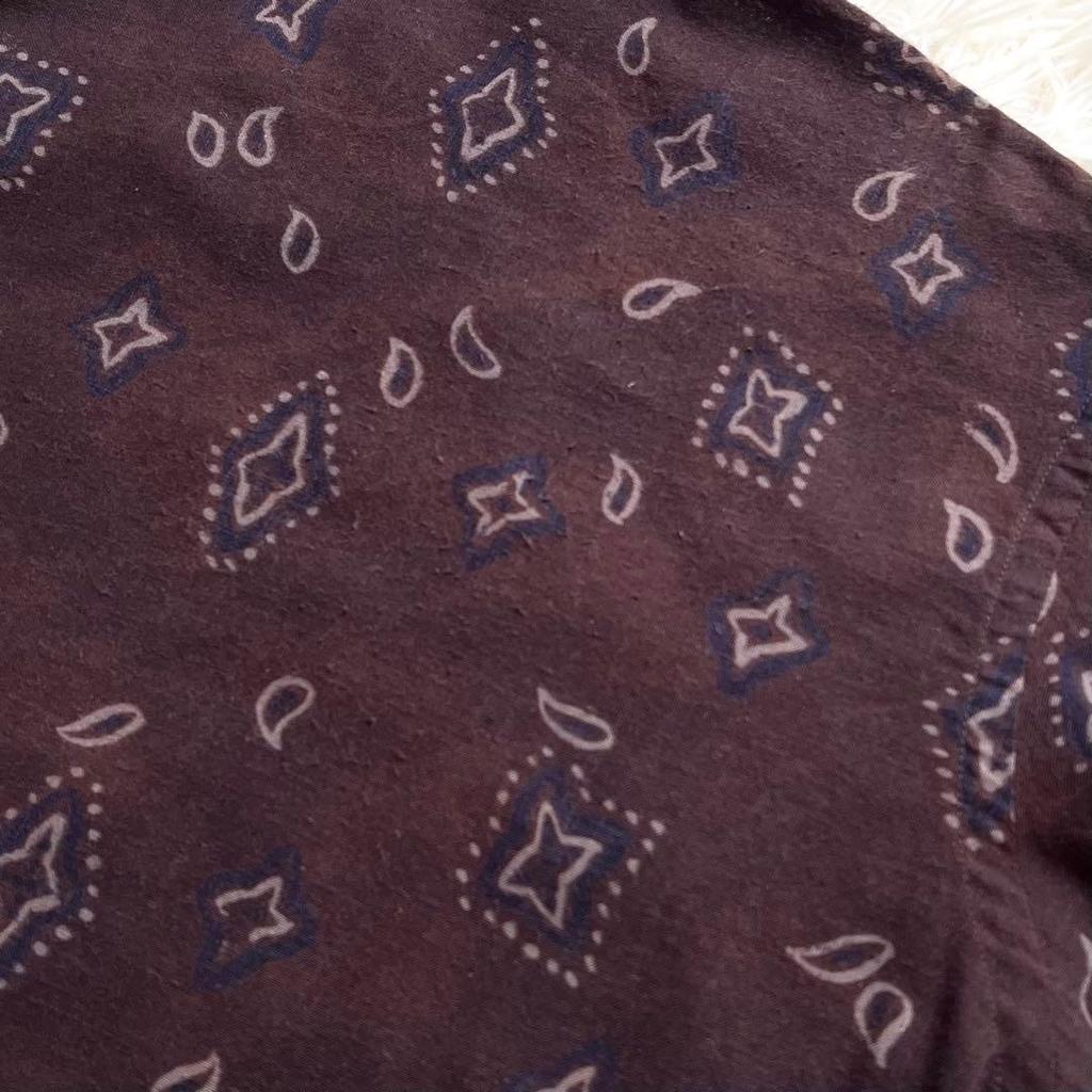 Used 45rpm paisley pattern shirt brown