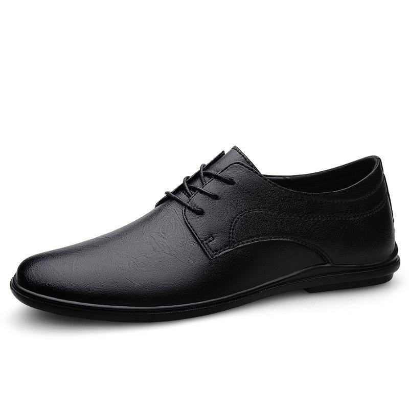 Men s Casual & Formal Leather Loafers: Spring Cowhide Versatile Flat Bottom Shoes 45