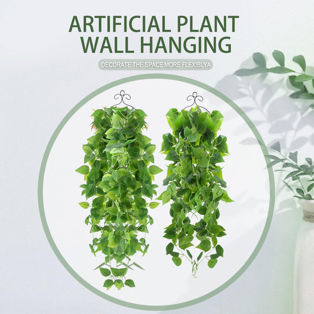 

Artificial Hanging Plants 3.28ft Faux Vine Lves Greenery for Wedding Wall House Room Patio Indoor Outdoor Home Shelf Decor - No Baskets