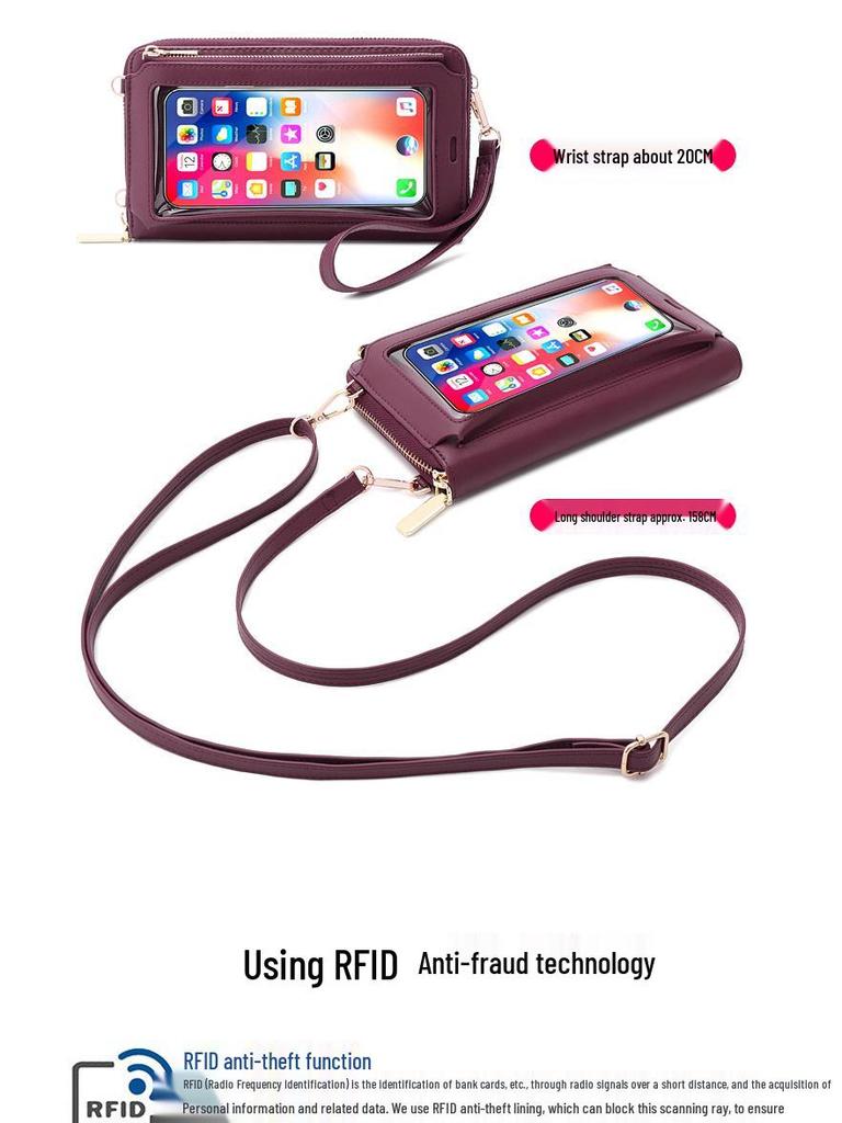 RFID Anti-Theft Touchscreen Crossbody Wallet & Mini Women's Shoulder Bag