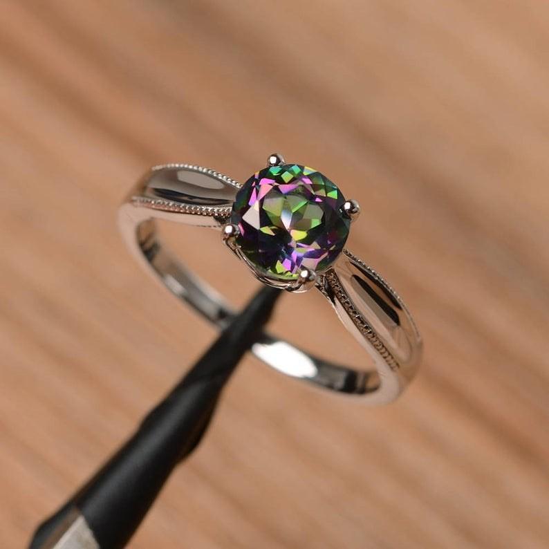 Personalized Retro Style Colorful Zircon Series Ring, Party Jewelry