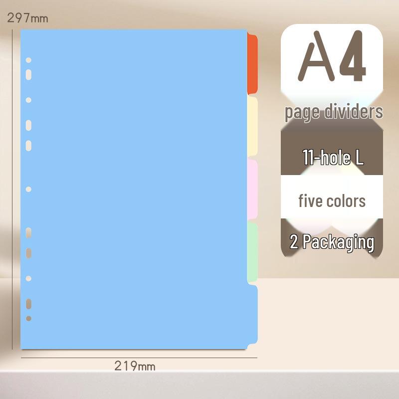 Colorful Index Divider Paper for A4 and B5, 11-Hole and 9-Hole Options, Numbered and Multi-Page Classifications