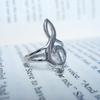 Fashion Silver Color Musical Music Note Ring Treble Clef Ring Jewelry Gift