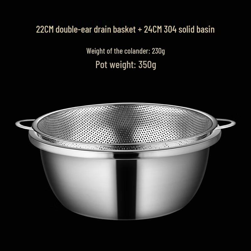 

Wutuo Stainless Steel Rice Washing Colander & Basin Set