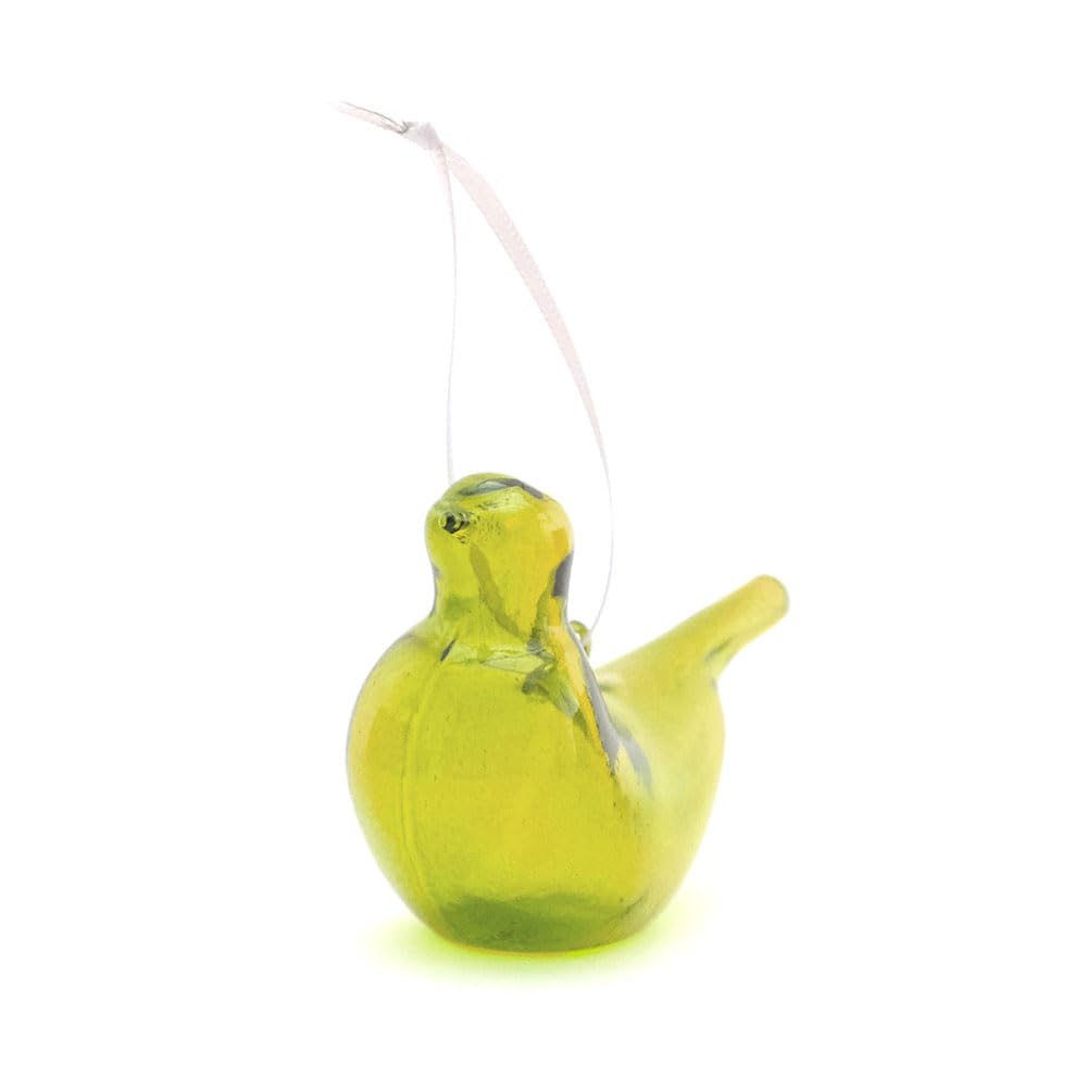 Shesay Mignon à Suspendre ou à Poser Vitrail de Noël Transparent Coloré Oiseau Nordique Ornement, Objet, Verre, Style, (gris)