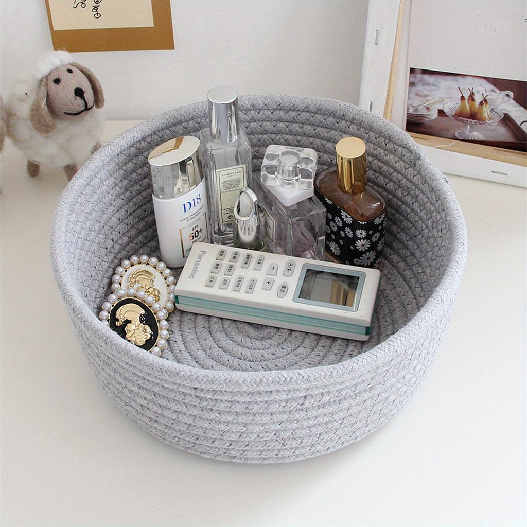 Round Desktop Storage Baskets Jewelry Key Remote Control Organizer Dormitory Bedroom Desk Toy Cosmetic Book Pen Boxes