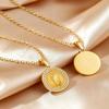 Dainty Vintage Gold Plated Virgin Mary Prayer Necklace for Women, Stainless Steel Zircon Round Pendant, Luxury Religious Jewelry