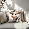 Cute Cow Pattern Pillow Cover Single-Sided Print Soft Cushion Case For Sofa Bed Car Home Office Holiday Decor