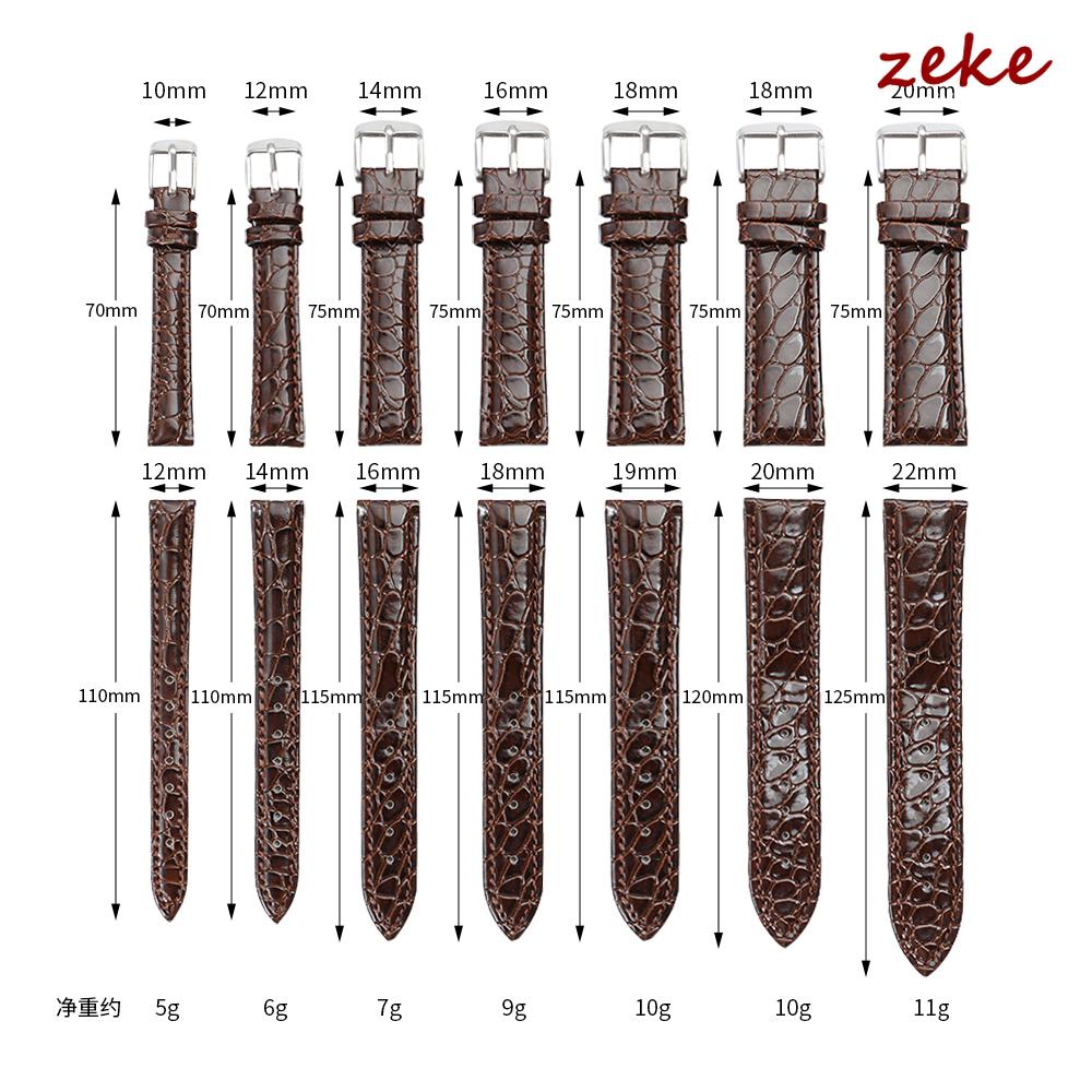 Vintage Black Brown Handmade Crocodile Pattern Leather Strap Ultra Thin 12 14 16 18 19 20 21 22MM Men Genuine Leather Watch Band