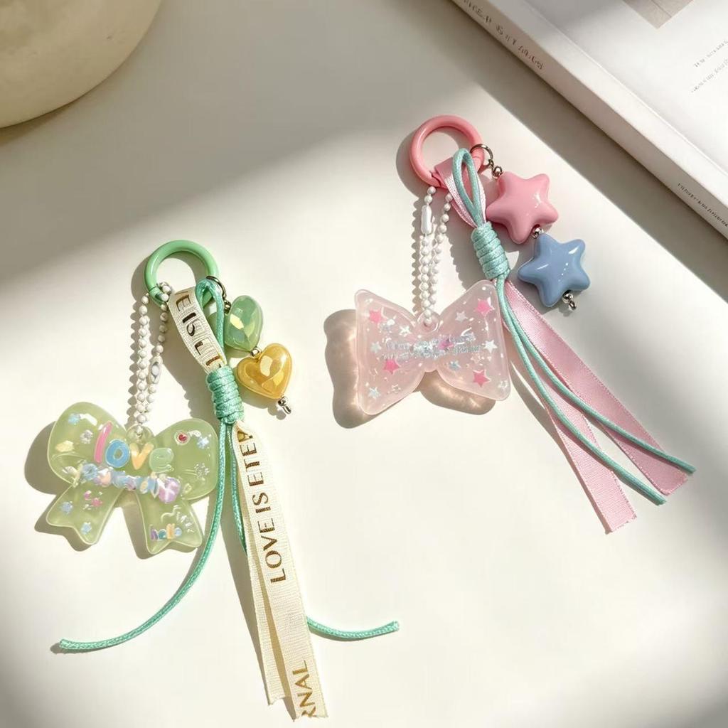 Bowknot Pendant Cute Donut Trend Bag Charm Backpack Hanging Piece Car Girl Accessories Gift Bag Charm