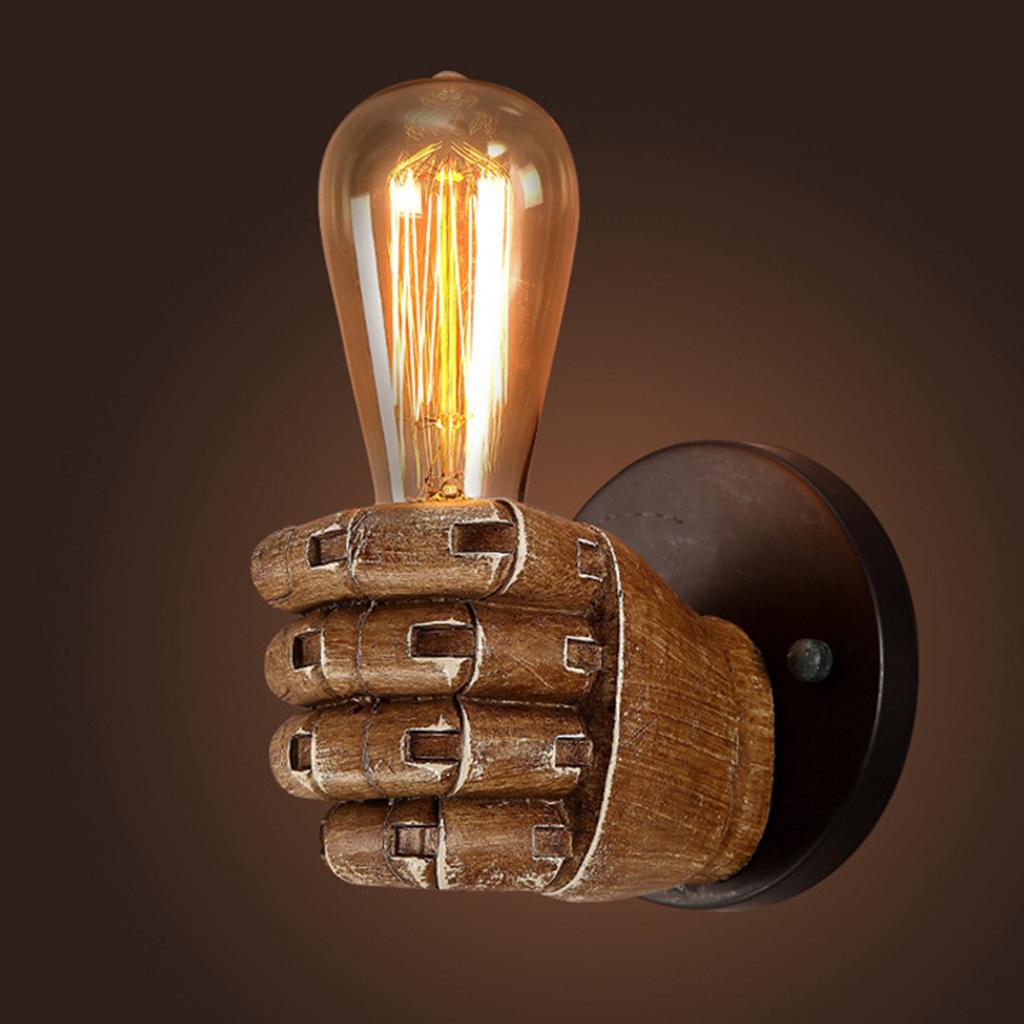 Retro Resin Fist Wall Lamp, Cross-border European Style Bar, Restaurant, Caf É Decoration Wall Lamp, Left And Right Hand Wall Lamp