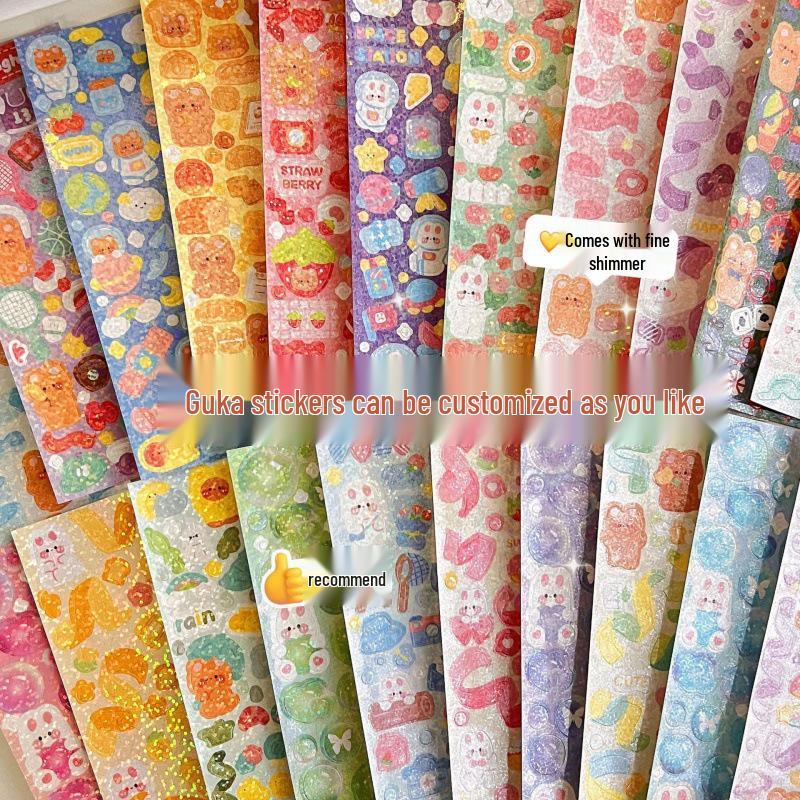 Heart-Shaped Magnetic Glitter Student Planner Badge Holder Acrylic Guka Brick