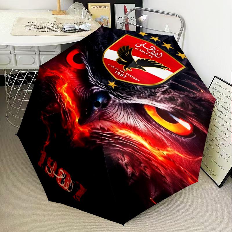 1PC Al Ahly FC Printed Umbrella Folding umbrella, automatic umbrella 8-Frame for Travel, camping Fan gifts Christmas Gifts