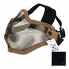 Cat Hand Face Mask, Half Mesh Mask for Airsoft, Survival Games, and Airsoft, Anti-Fog, 2-Band Face Guard, Half Mask with Cleaning Cloth (Tan/Desert Ca