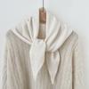 Solid Color Knitted Triangle Scarf Striped Cross Neckerchief Sweet Cross Scarves  Autumn Winter