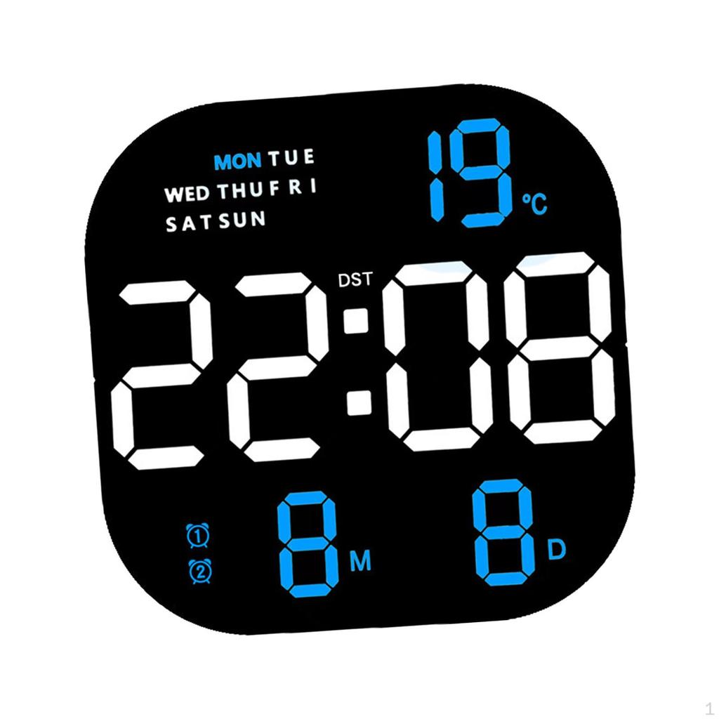 Digital Table Wall Clock Dimmer Large LED Display Screen Desktop Alarm for Beside Teenagers