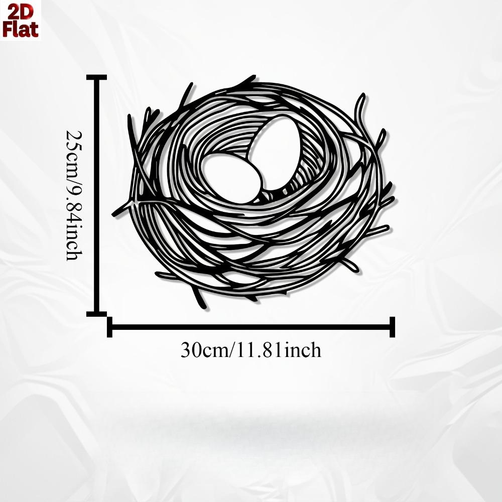 

1pc Modern Bird Nest Metal Wall Art, Iron Eggs Sculpture for Garden Fence Indoor Outdoor, Weather Resistant Easter Mother Day Gift Wildlife Home Decor 12in