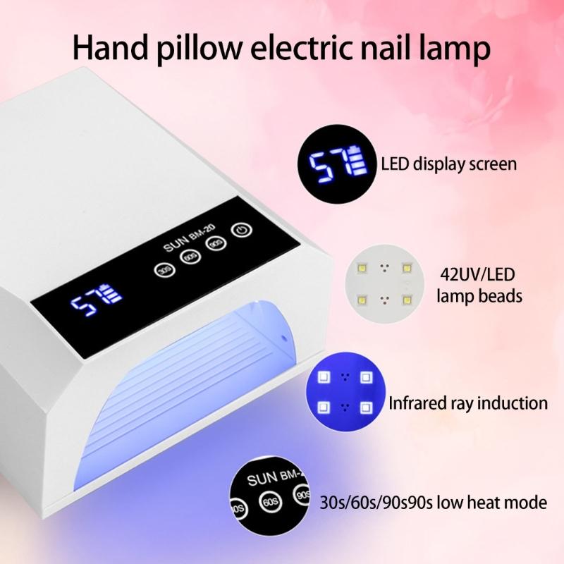 Highly Power Cordless UVs Nail Lamp With Rechargeable Battery And Tilted Hand Rest For Fast Gel Curing