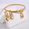 Titanium Steel Bracelet - Horse Hoof Heart-shaped Lock Bracelet for Girls, 8K Genuine Gold Electroplated Open-ended Bracelet