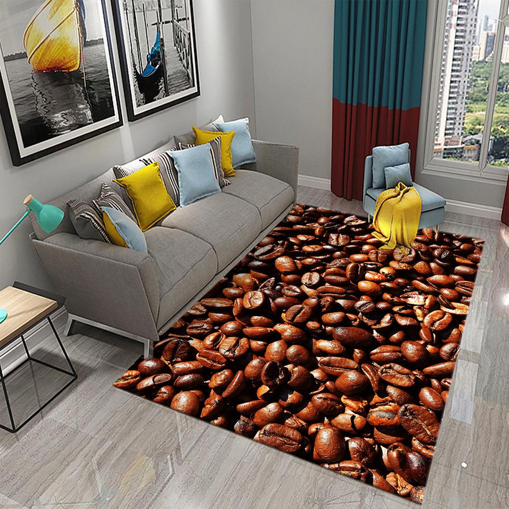 3D Print Coffee Breakfast Theme Carpet Creative Carpet Rug Living Room Bedroom Decor Kitchen Bathroom Non Slip Floor Mat Gifts