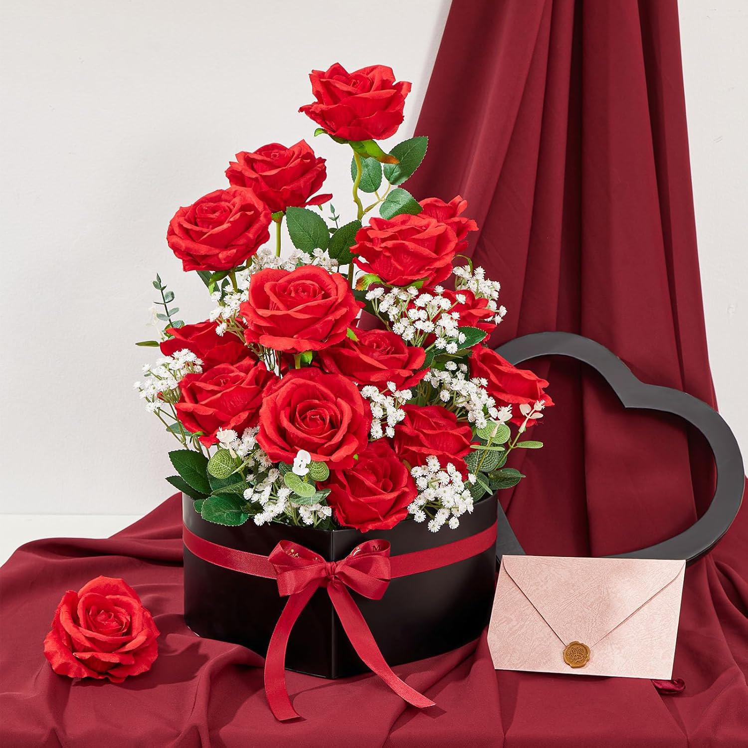 

Silk Roses Bouquet Vase for Home Wedding Bridal Accessories Garland flower wall Household Products Needlework Artificial Flowers 2pieces світло-рожевий колір
