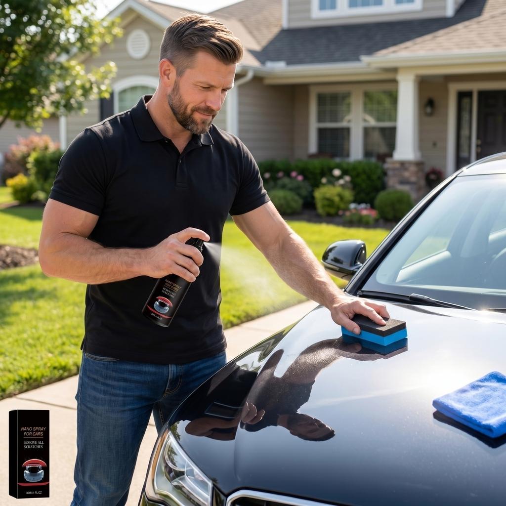 Car Scratch Repair Nano Spray 30ml Scratch Remover Coating Agent with Sponge and Towel for Automotive Surface Protection and Restoration