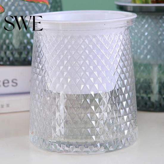 Flower Pot with Water Reservoir Self Watering Plant Flowerpot Drainage Holes And Transparent Container for Plants Indoor Planter Home Office