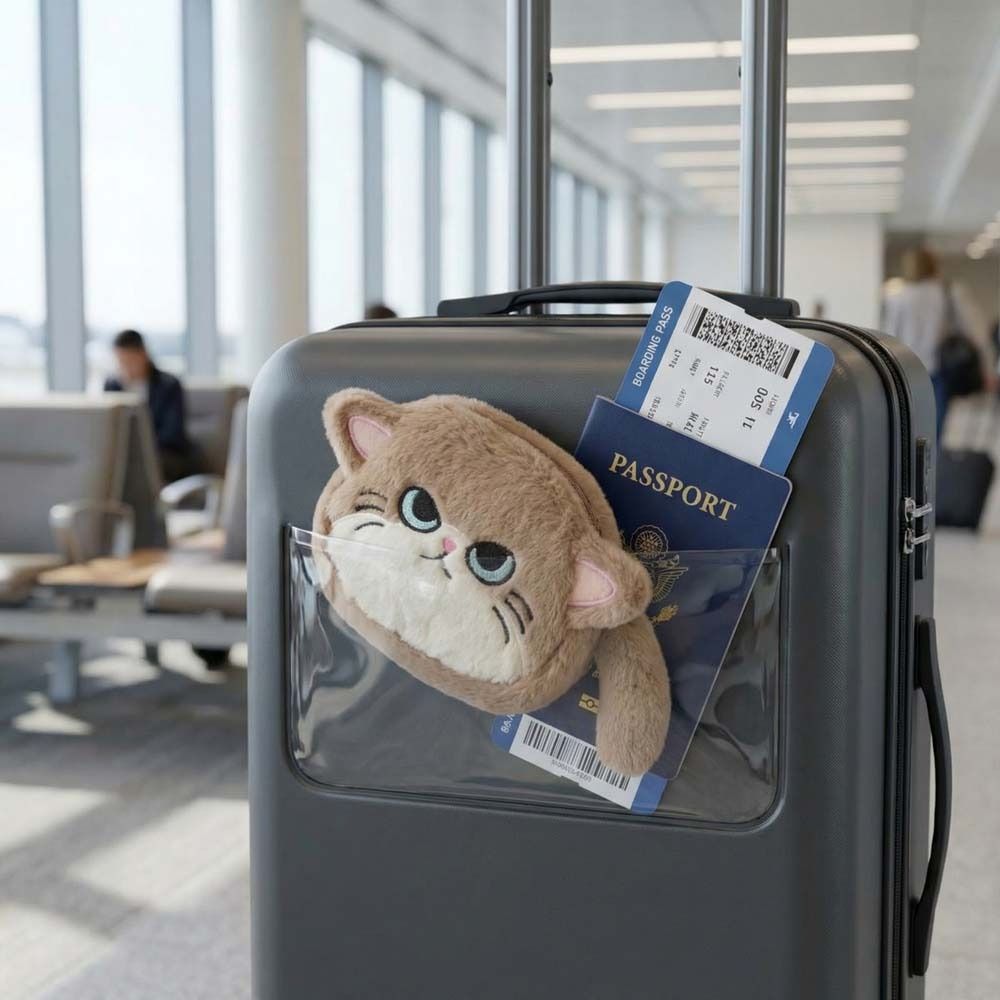 Plush Doll Cartoon Cat Coin Bag Cartoon Cat Plush Mini Purse Kitten Plush Coin Purse  Toy For Girls
